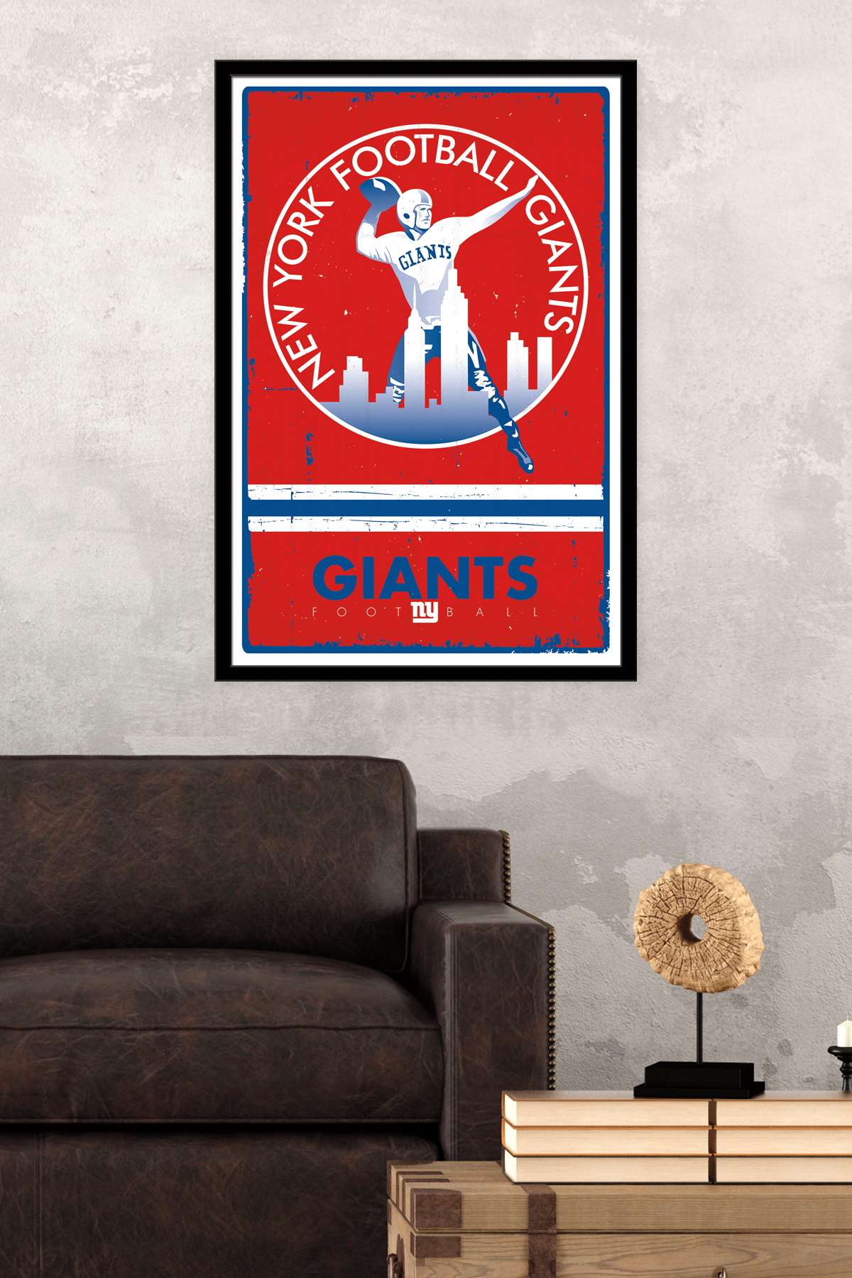 NFL New York Giants - Retro Logo 15 Wall Poster, 22.375" x 34", Framed