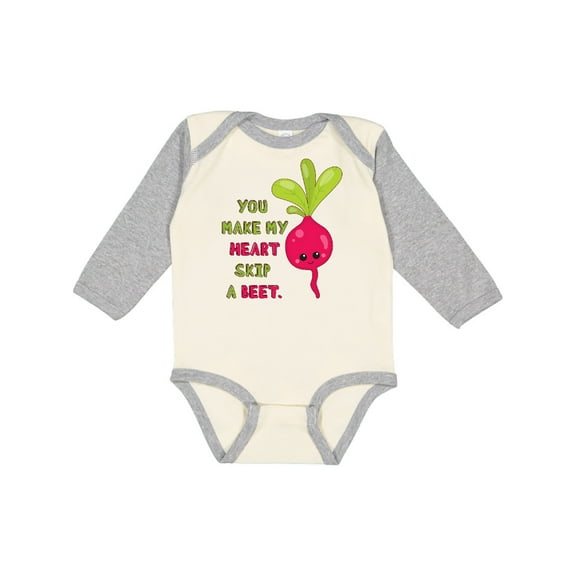Inktastic You Make my Heart Skip a Beet Boys or Girls Long Sleeve Baby Bodysuit