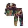 thumbnail image 1 of Balery Rainbow Scales Fantasy Dragon Pijama para Hombre de Dos Piezas con Manga Larga, Conjunto de Dormir y Descanso Suave con Bolsillos-Medium, 1 of 7
