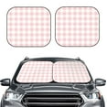 thumbnail image 2 of Goofa Pink Checkboard Pattern 2 Piece Car Windshield Sun Shade Foldable | Front Windshield Shade for Sun, Heat and UV Rays | Sunshade for Car Front Window-Large, 2 of 7