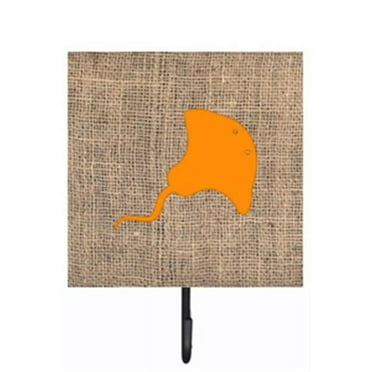 Carolines Treasures BB1095-BL-OR-SH4 Stingray Burlap And Orange Leash Or Key Holder