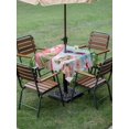 thumbnail image 4 of Outdoor Tablecloth with Umbrella Hole for Patio/Picnic/Party/Camping, Summer Flamingo Waterproof Table Cloth Square Cover Washable, Tropical Plants Botanical Blue Ombre Wood (54"x 54"), 4 of 8