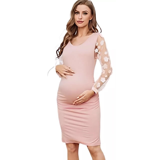 Vestido Para Embarazada Casuales Elegantes De Manga Larga