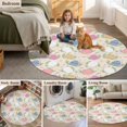 thumbnail image 5 of Easter Bunny Round Area Rug 3.3Ft Washable Circle Rugs for Dining Room Table, Colorful Eggs Spring Leaves Daisy Flowers Non-Slip Carpet Floor Mats Indoor Outdoor Carpet Runner Aesthetic Home Decor, 5 of 8