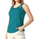 thumbnail image 4 of INSPIRAR CHIC Camisetas sin mangas para mujeres, blusa de cuello redondo casual de negocios, camisetas de verano S Verde Pavo Real, 4 of 6