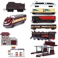 thumbnail image 3 of Model Railroads Simulation Rail Track Carriages Classic Train Set Vehicle Toy, 3 of 4