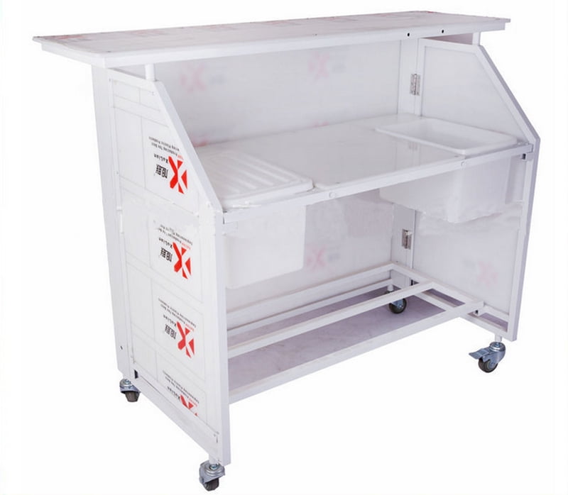 INTBUYING Foldable Portable Bar with Double Ice Bins Bar party