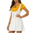 thumbnail image 5 of Allegra K Women's Overall Pinafore Dress Button Decor Flared Suspender Skirt, 5 of 6
