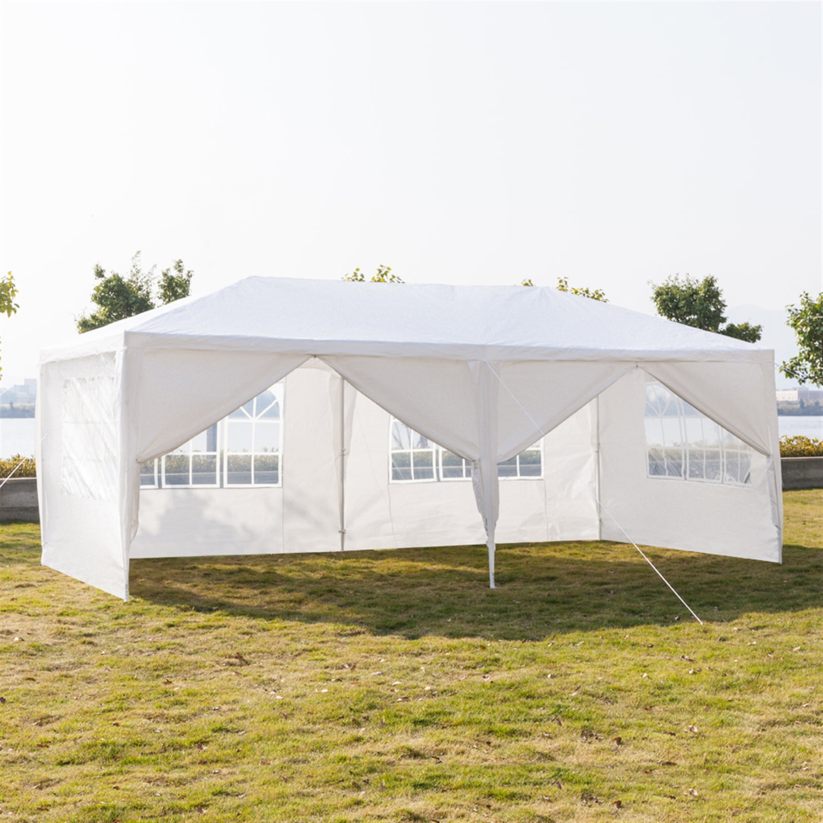 Kepooman 3 x 6m Outdoor Canopy Tent, Instant Canopy with Two Doors & Spiral Tubes, Waterproof Camping Canopy for Party/ Exhibition/ Picnic, White, Six Sides Kepooman 3 x 6m Outdoor Canopy Tent, Instant Canopy with Two Doors & Spiral Tubes, Waterproof Camping Canopy for Party/ Exhibition/ Picnic, White, Six Sides