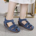 thumbnail image 4 of Clearance JeashCHAT Sandals for Women Comfortable Ankle Strap Closed Toe Summer Platform Sandals Casual Bohemian Gladiator Outdoor Wedges with Arch Support, 4 of 9