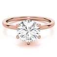 thumbnail image 4 of Solitaire Brilliance 2CT Round Brilliant Moissanite Solitaire Engagement 6 Prong Ring 10K Rose Gold, Ring Size 8.5, 4 of 5