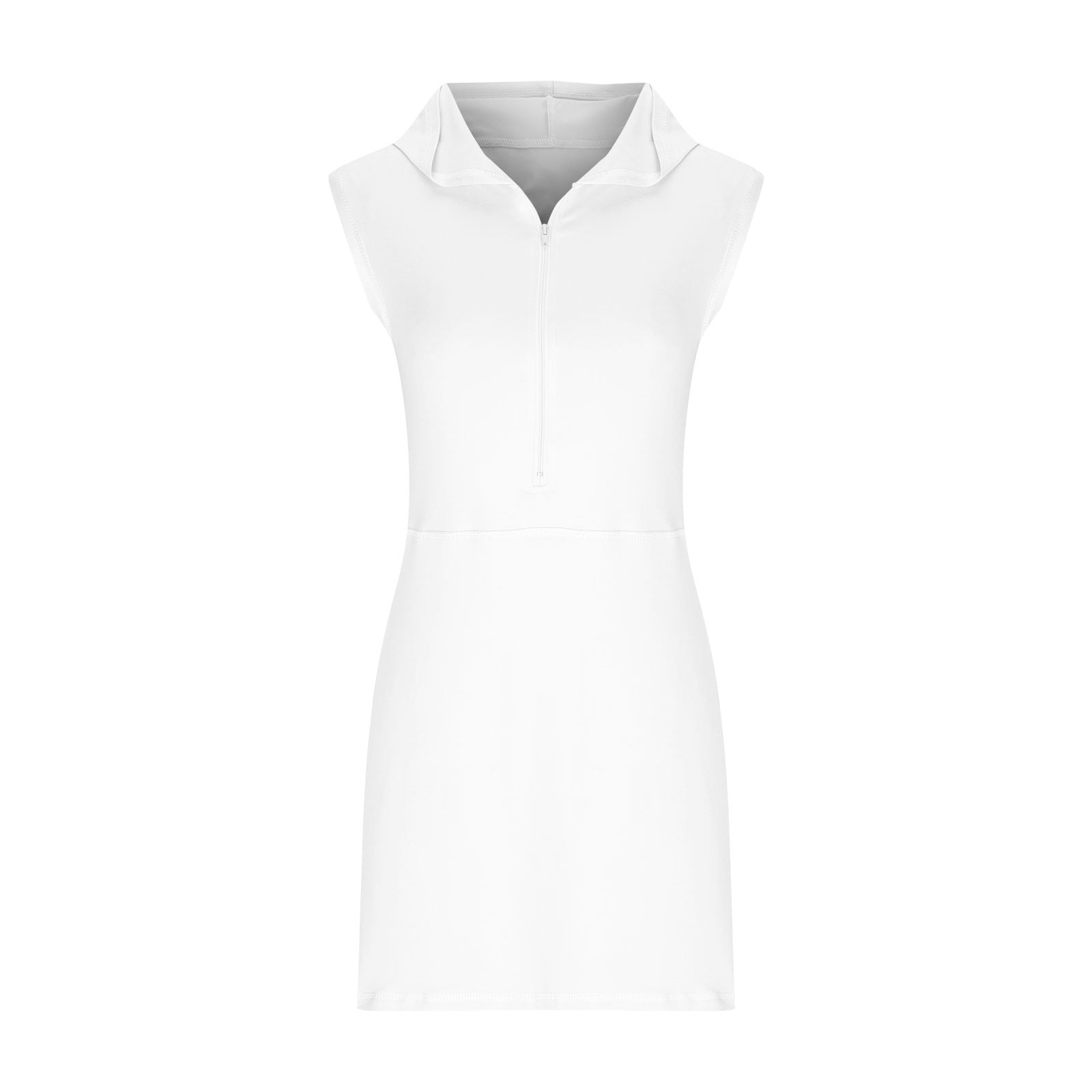Athletic Dress For Women Sevevn Women's Fitness Outdoor Casual Sleeveless Hoodie Half Zip Sports Mini Tennis Dress No Lining Sleeveless Crew Neck Dress