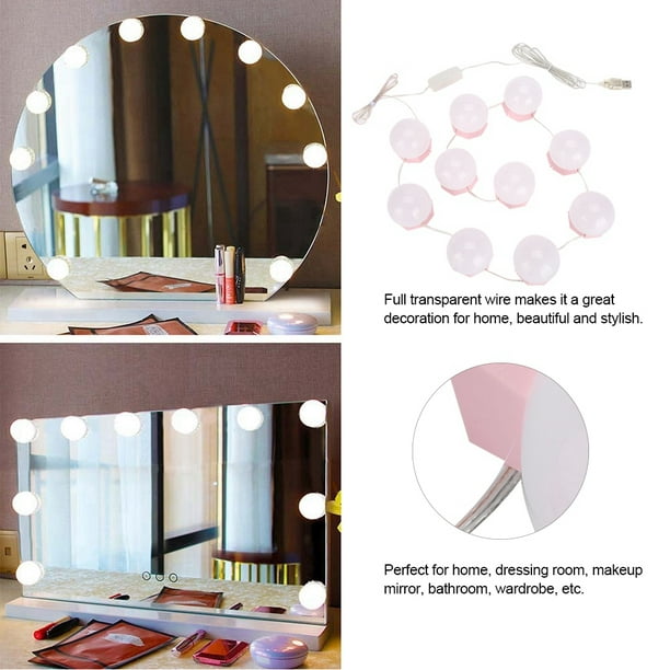 Miroir De Maquillage Ampoule Guirlande Lumineuse Kit Lumière