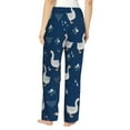 thumbnail image 3 of Pajama Pants Women, Bohemian Cute Duck Navy Blue Sweatpants Soft Sleep Lounge Pants, Casual PJ Bottoms Pants with Pockets, 3 of 5
