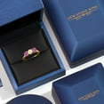 thumbnail image 5 of Gem Stone King 10K Yellow Gold White Ethiopian Opal and Pink Moissanite Engagement Ring for Women | 1.30 Cttw | Round Cabochon 5MM | Gemstone October Birthstone | Size 6, 5 of 6
