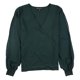 thumbnail image 1 of INC Womens Illusion Surplice Pullover Blusa, Verde, Grande, 1 of 2