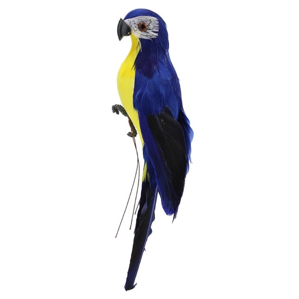 Ornamento de modelo de imitación de plumas de espuma artificial azul azul oscuro 3pcs