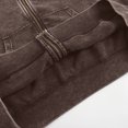 thumbnail image 2 of YLSDY Fashion Men's Zip-Up Hoodies Solid Hip-Hop Y2K Oversize Wash Old Vintage Basic Hoodies Heavyweight Casual Fit Sweatshirt Coffee XXL, 2 of 8