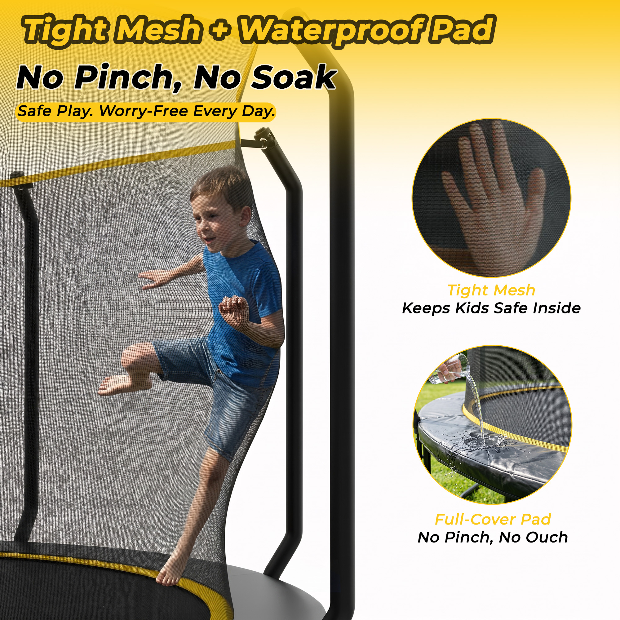 Mersco 14FT Kids Trampoline, ASTM Certified Heavy Duty Outdoor Trampoline with Safety Encl - detail 4