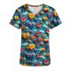 thumbnail image 3 of Fiudx Camisas para Mujer Blusa de Manga Corta con Cuello En V para Mujer, Uniforme de Trabajo, Impresión de Bolsillo, 3 of 3