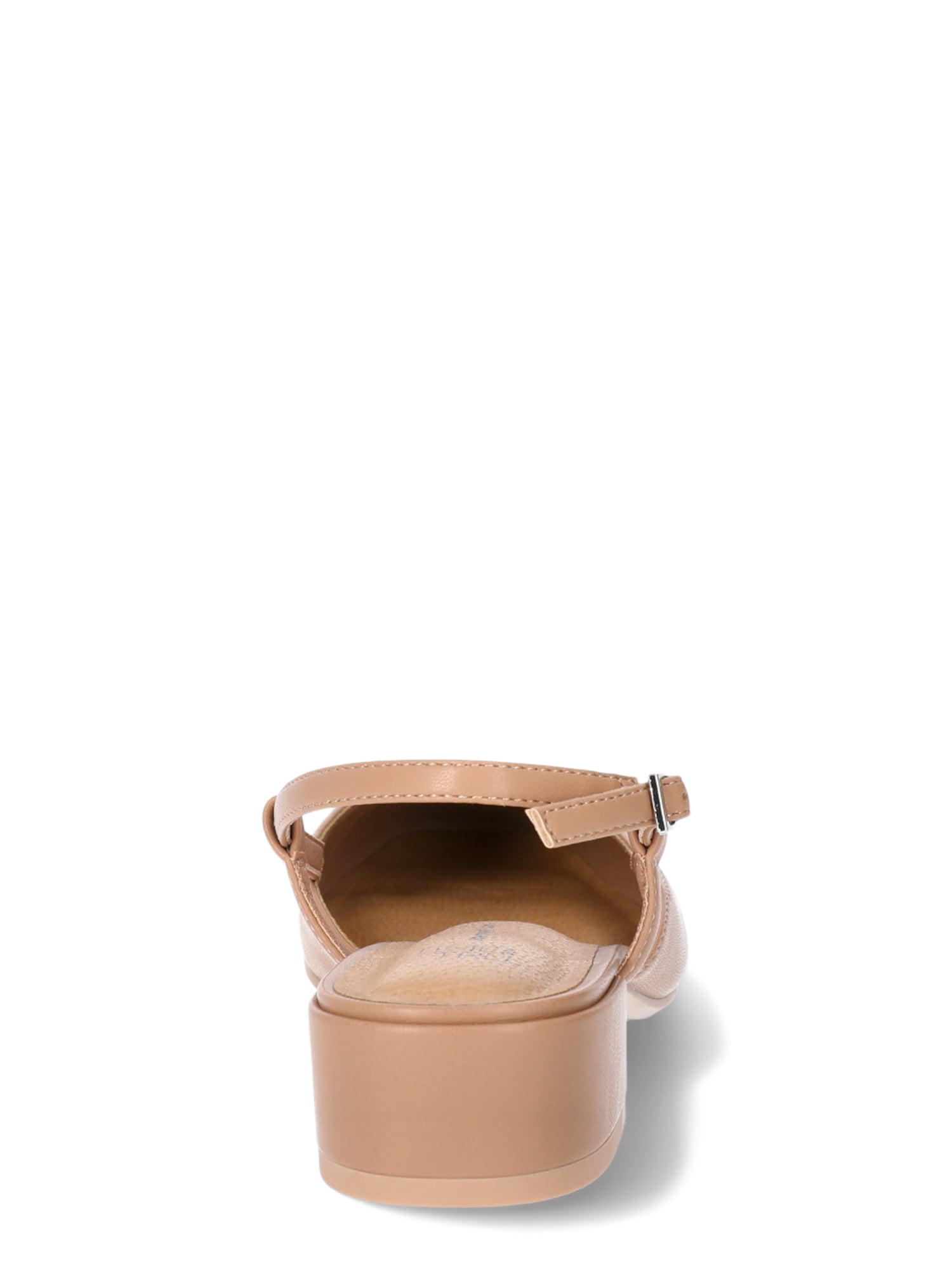 Women's Faux Leather Block Heel Slingbacks
