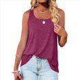 thumbnail image 1 of Camisetas Sin Mangas para Mujer, Estilo Túnica Informal, Holgadas y con Cuello en U y Dobladillo para Verano Rojo Púrpura M, 1 of 5
