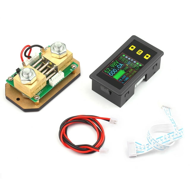 Yeacher 90V 0-500A Digital LCD Display Coulometer 2-way Current Measurement Voltmeter Ammeter Watt Meter Voltage Current Energy Monitor