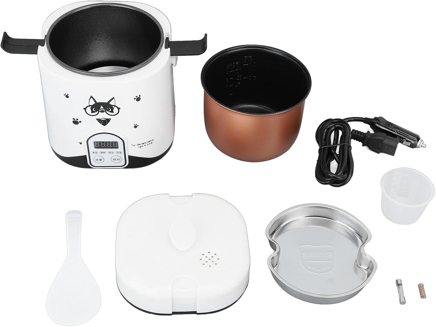 1.2L Portable Rice Cooker with Non-Stick Pot, 24H Timer & Temp Control for Camping Travel Car