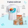 thumbnail image 4 of Big Chill Boys Swim Set - UPF50+ Short Sleeve Rash Guard Swim Shirt and Swim Trunks 2 Piece Set, 4 of 5