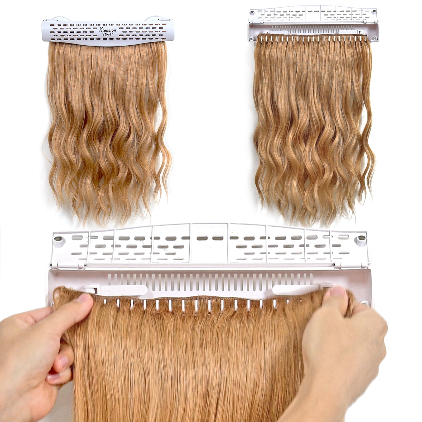 Hair Extension Holder, Braiding Hair Rack, Hair Extension Hanger,  Professional Extra Wide Weft Halo Hair Extensions for Washing, Coloring,  Styling