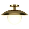 thumbnail image 3 of Evelyn&Zoe 14.5" Brass Metal/Glass Semi Flush Mount, 3 of 6