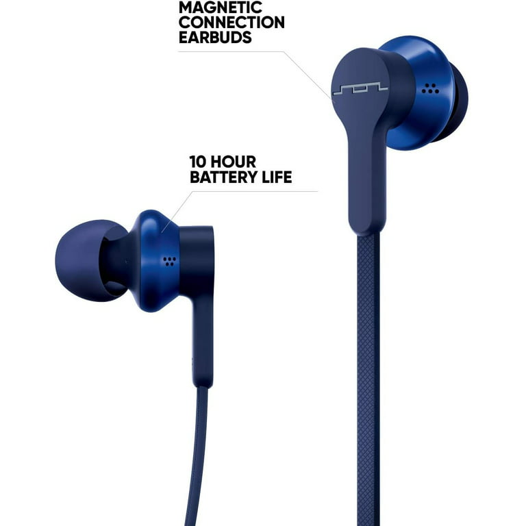 SOL REPUBLIC Shadow Fusion Bluetooth Earbuds, Blue 10-Hour