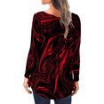 thumbnail image 3 of ICHUANYI Liquidación Blusa casual de manga larga con botones abiertos y cuello redondo, ajuste holgado, plisada, blusa con estampado de Halloween ICHUANYI WER202308245491, 3 of 5