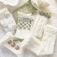 thumbnail image 3 of Calcetines Blancos Mujer Contraste Color Medio Tubo ins Moda Todo Partido Primavera Verano Estilo Delgado Oso Lindo Estudiantes Japoneses Verde Influencer Largospangjing, 3 of 4