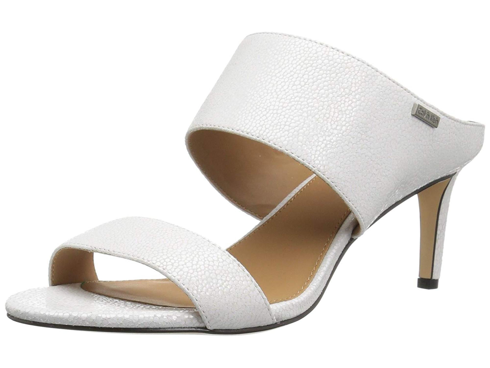 Calvin Klein Women's Cecily Dress Sandal, Plat White, Size  