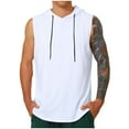 thumbnail image 3 of Yuyuzo Mens Tank Tops Sleeveless Hoodies Drawstring Hooded T Shirts Gym Workout Running Exercise Tees, 3 of 4