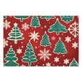 thumbnail image 4 of Merry Christmas Green Holiday Tree Linen Placemats Set Of 4 Anti-slip Dining Table Mats 12 X 18 Inch Winter Table Mats for Party Kitchen Dining Decor for Kitchen Dining Table,Kitchen Table Mats, 4 of 5