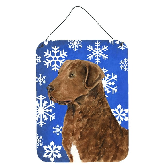 Chesapeake Bay Retriever Winter Snowflakes Holiday Wall or Door Hanging Prints