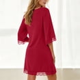 thumbnail image 5 of yillto Womens Lace Nightgown 3/4 Sleeve Sleepwear Nightshirts V Neck Comfy Nightdress Nightgowns, 5 of 7