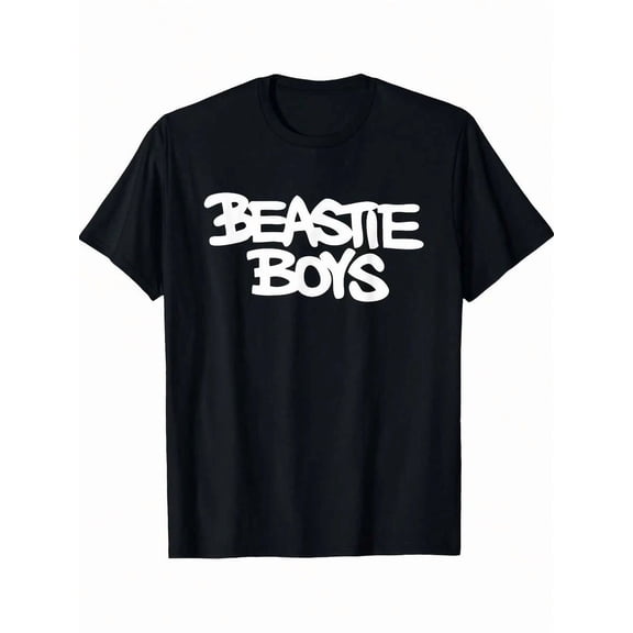 Official Beastie Logo T-Shirt For Men - Black With White Graphic, Regular Fit Sh