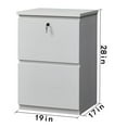 thumbnail image 5 of KOWO 2 Drawer Vertical Wooden File Cabinet with Lock, Accommodate A4 Letter and Legal Size File, White, 5 of 7