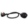Black Power Adapter Cable, UK Three Pin Male to EU 4.8Mm Female Copper ...