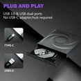 thumbnail image 3 of External CD/DVD Drive Burner, CD ROM DVD Player Portable CD Reader for Laptop PC 11/10/7 ,Widely Use, 3 of 5