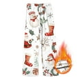 thumbnail image 2 of NOLDARES Christmas Womens Pajama Pants Casual Comfy Sleepwear Wide Leg Drawstring Bottoms(Z2- Red,XL), 2 of 4