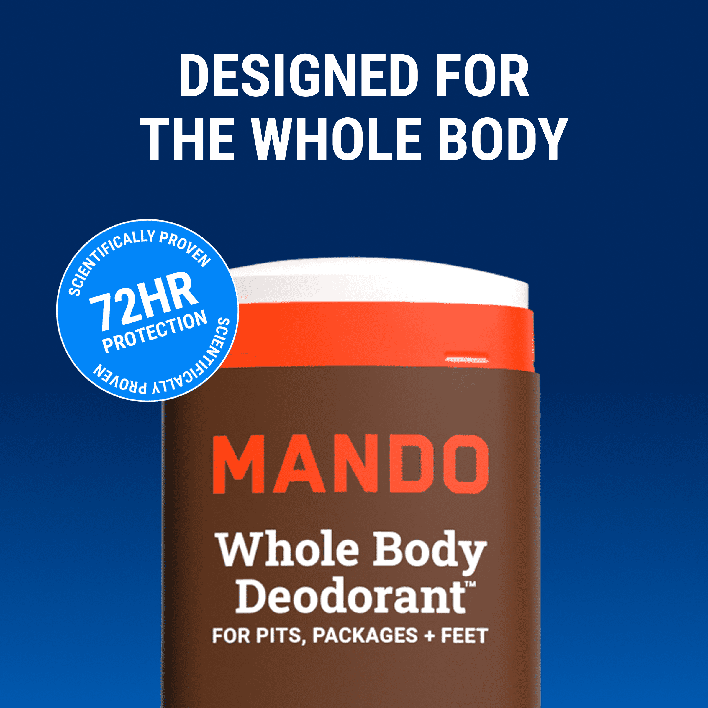 Mando Whole Body Deodorant Stick for Men, Aluminum-Free, 72-Hour Odor Control, Cedar Grove, 2.65 oz