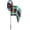 Open Sign with Flag, variant on In the Breeze 2613 — 13-inch Fiesta Double Spinner with Wind Sail — Colorful Pivoting Wind Spinner for Yards and Gardens