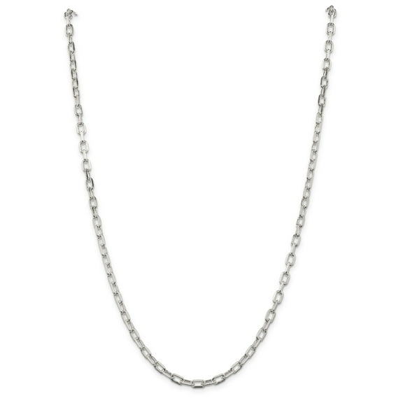 Primal Silver Sterling Silver 4.3mm Fancy Diamond-cut Open Link Cable Chain