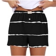 thumbnail image 1 of WRKEKC Womens Summer Shorts Print Stretch Gradient Print Button Strip Shorts with Fashion Style for Women, 1 of 4