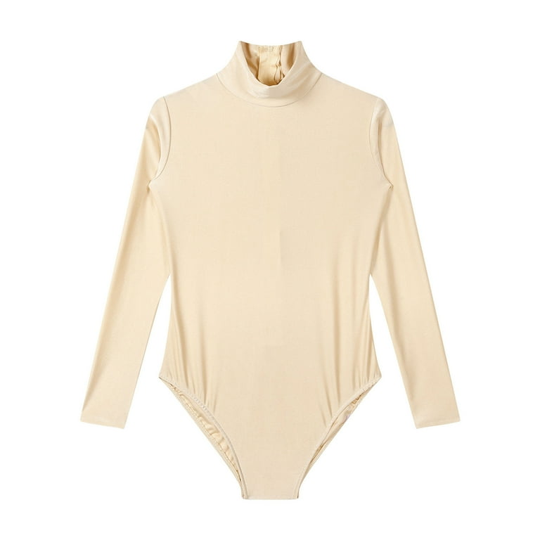 Alvivi Women's Solid Gymnastic Leotard Long Sleeve Bodysuit