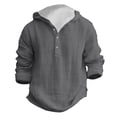 thumbnail image 4 of AWZXDE Boys Summer Hooded Shirt Long Sleeve Button Down Beach Top Breathable Solid Color Casual Wear For Youth Children Grey, 4 of 4